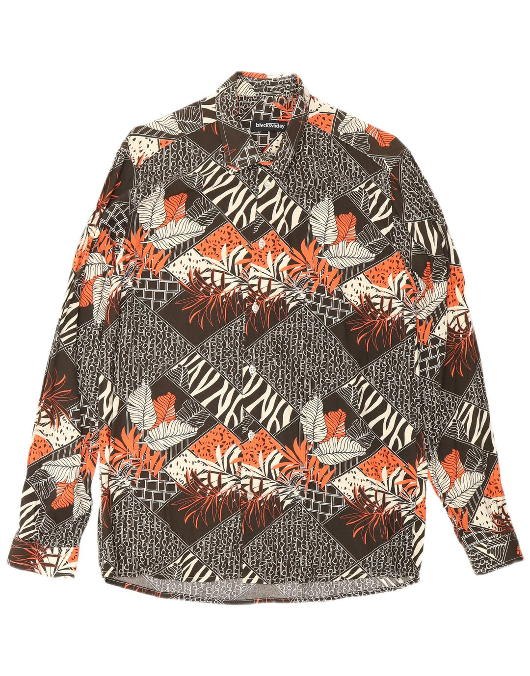 VINTAGE muška košulja s apstraktnim uzorkom, srednje smeđa viskoza