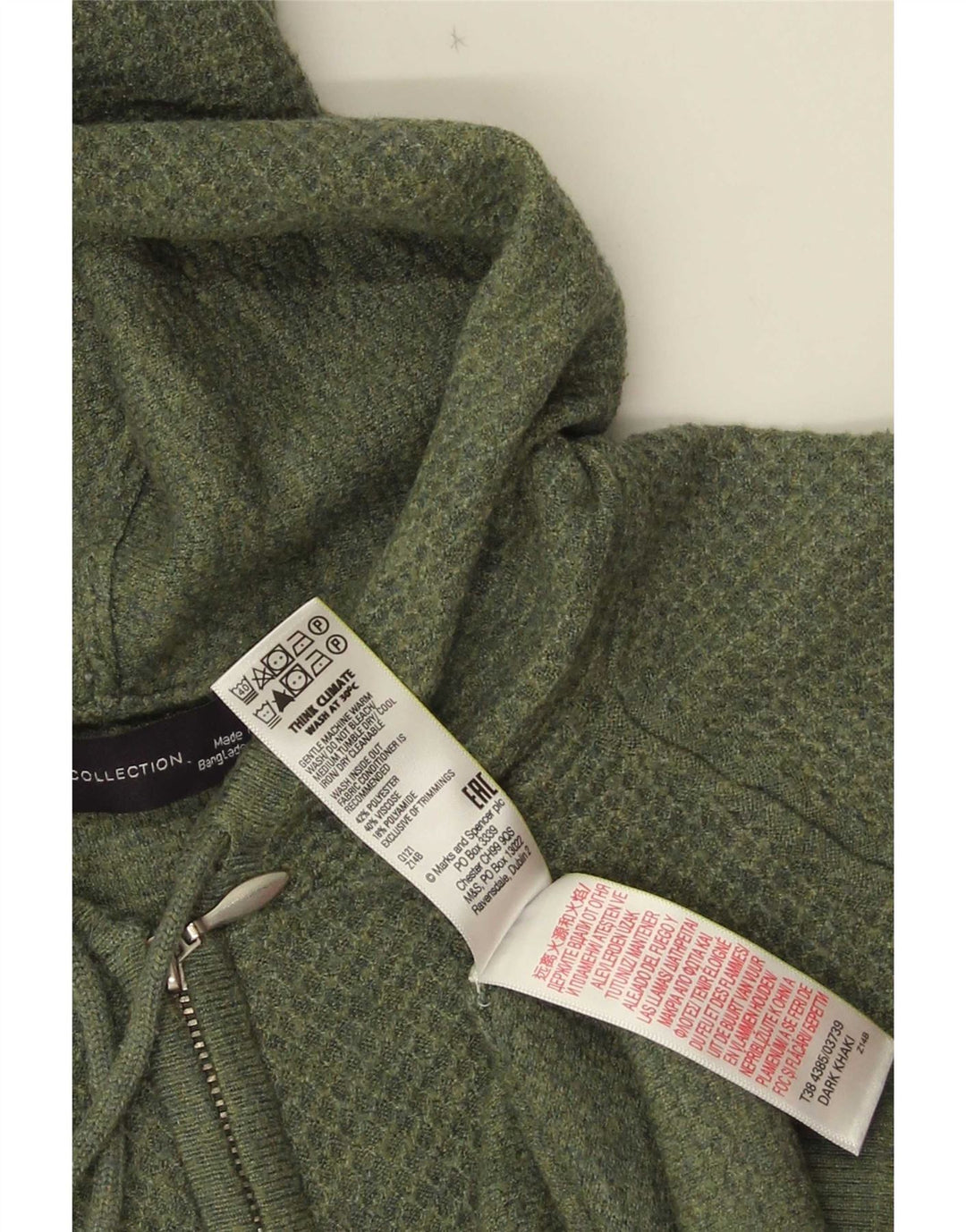 Marks & Spencer ženski kardigan pulover s kapuljačom UK 14 Srednje zeleni poliester