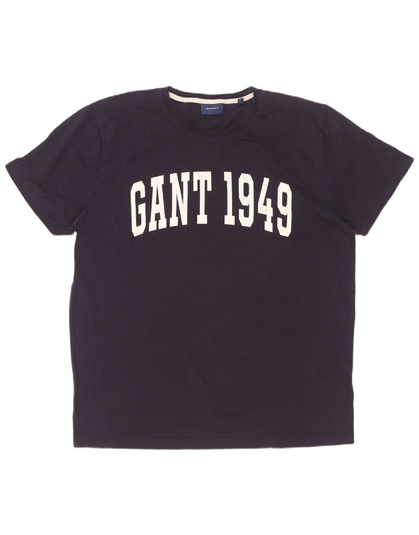 Gant Mens Graphic T-Shirt Top XL Navy Blue Cotton