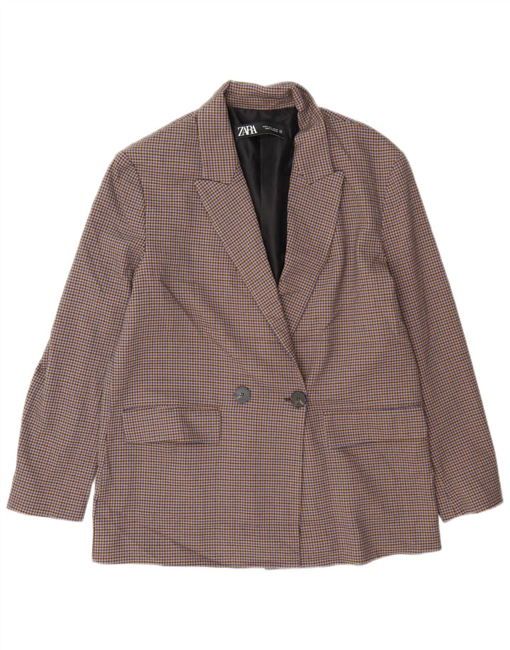 Zara ženska prevelika jakna jakna UK 10 Mala višebojna houndstooth