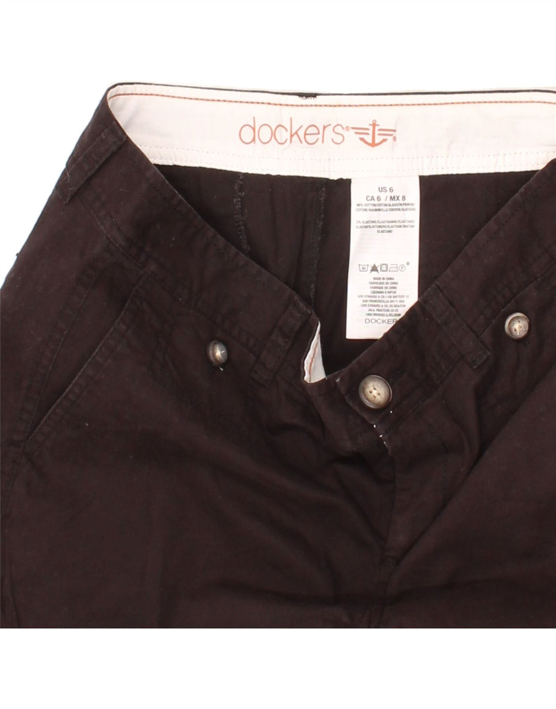 DOCKERS Womens Chino Shorts US 6 Medium W30  Black Cotton Vintage Dockers and Second-Hand Dockers from Messina Hembry 