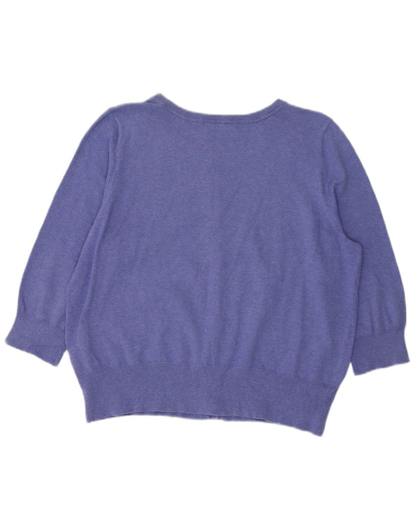 Marks & Spencer ženski kratki kardigan džemper s 3/4 rukavima UK 18 XL plavi