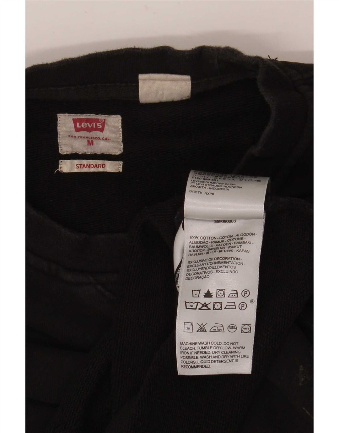 Levi's standardna velika majica s kratkim rukavima UK 14 srednje crna