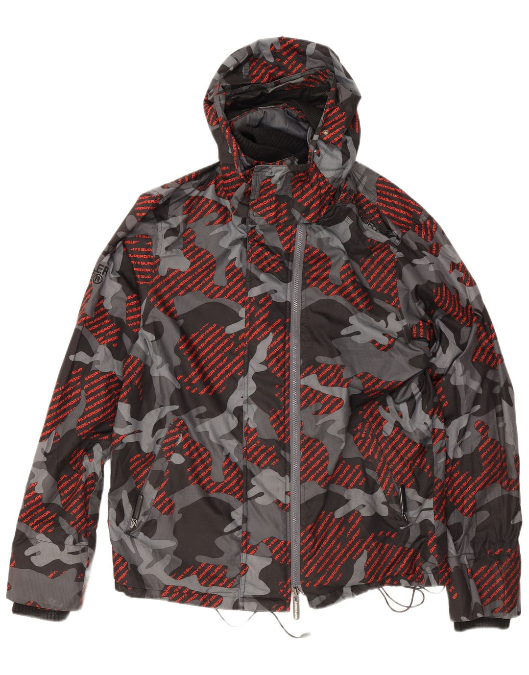 Superdry muška vjetrovka Graphic kišna jakna UK 40 velika siva kamuflažna