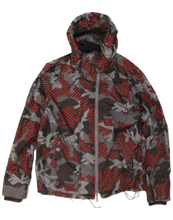 Superdry muška vjetrovka Graphic kišna jakna UK 40 velika siva kamuflažna