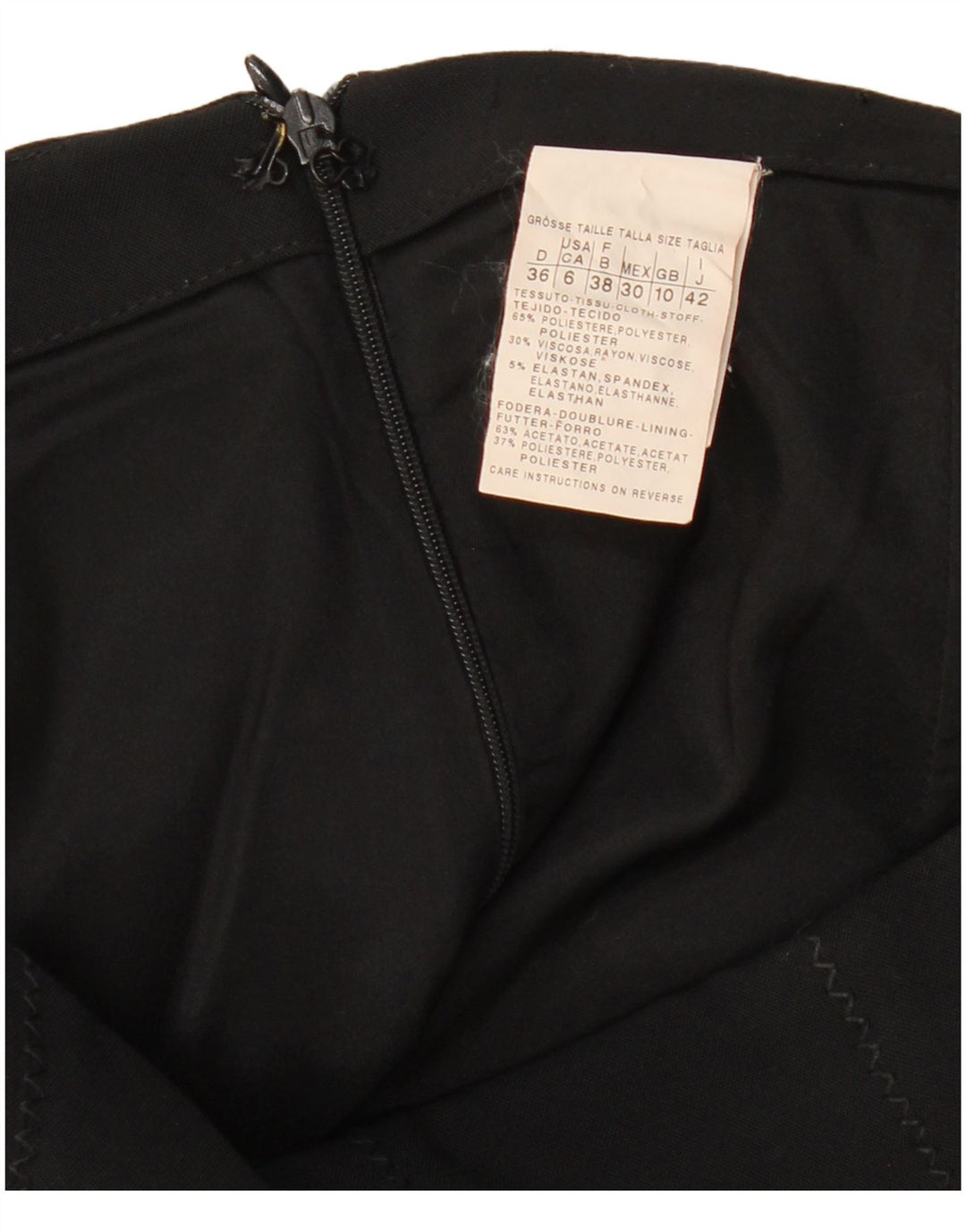 VINTAGE ženska pencil suknja UK 10 Mala W29 crni poliester