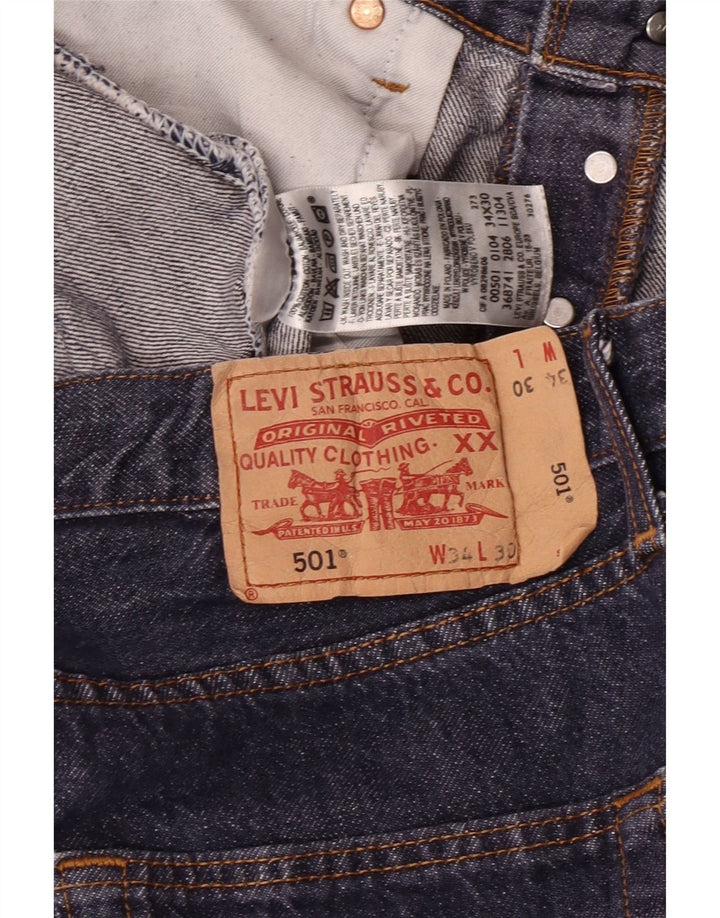 LEVI'S muške 501 ravne traperice W34 L30 tamnoplavi pamuk