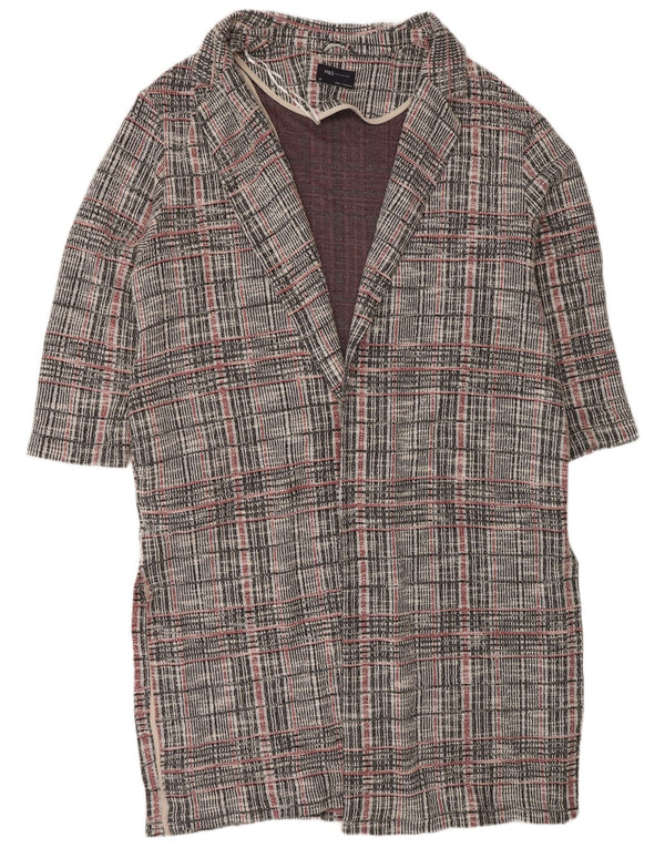 Marks & Spencer ženski dugi kardigan pulover UK 22 3XL sivi karirani