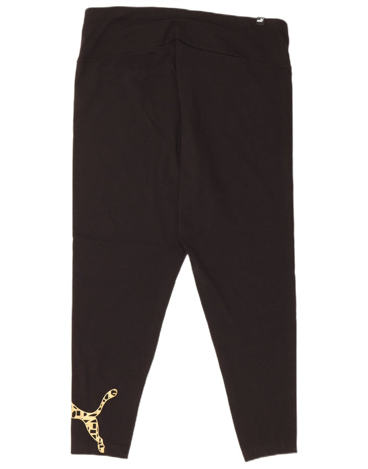 PUMA ženske grafičke tajice UK 18 XL crni pamuk