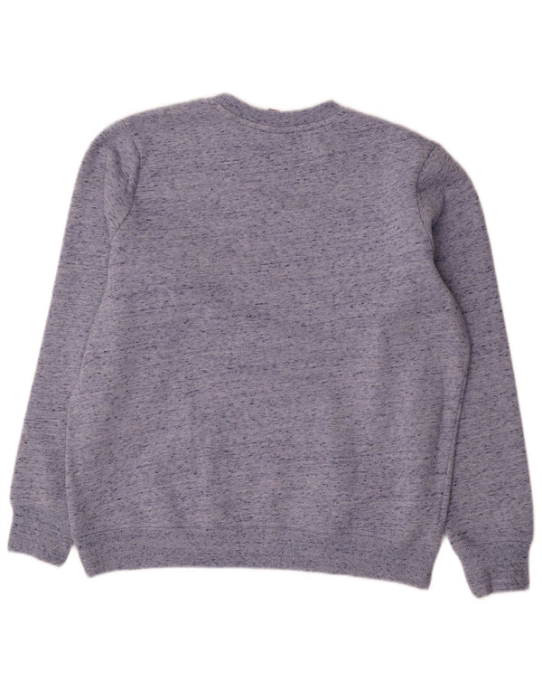 Superdry Womens Oversized Sweatshirt Jumper UK 12 Medium Blue Flecked