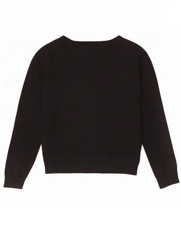 Zara Womens Cardigan Sweater UK 12 Medium Black Cotton
