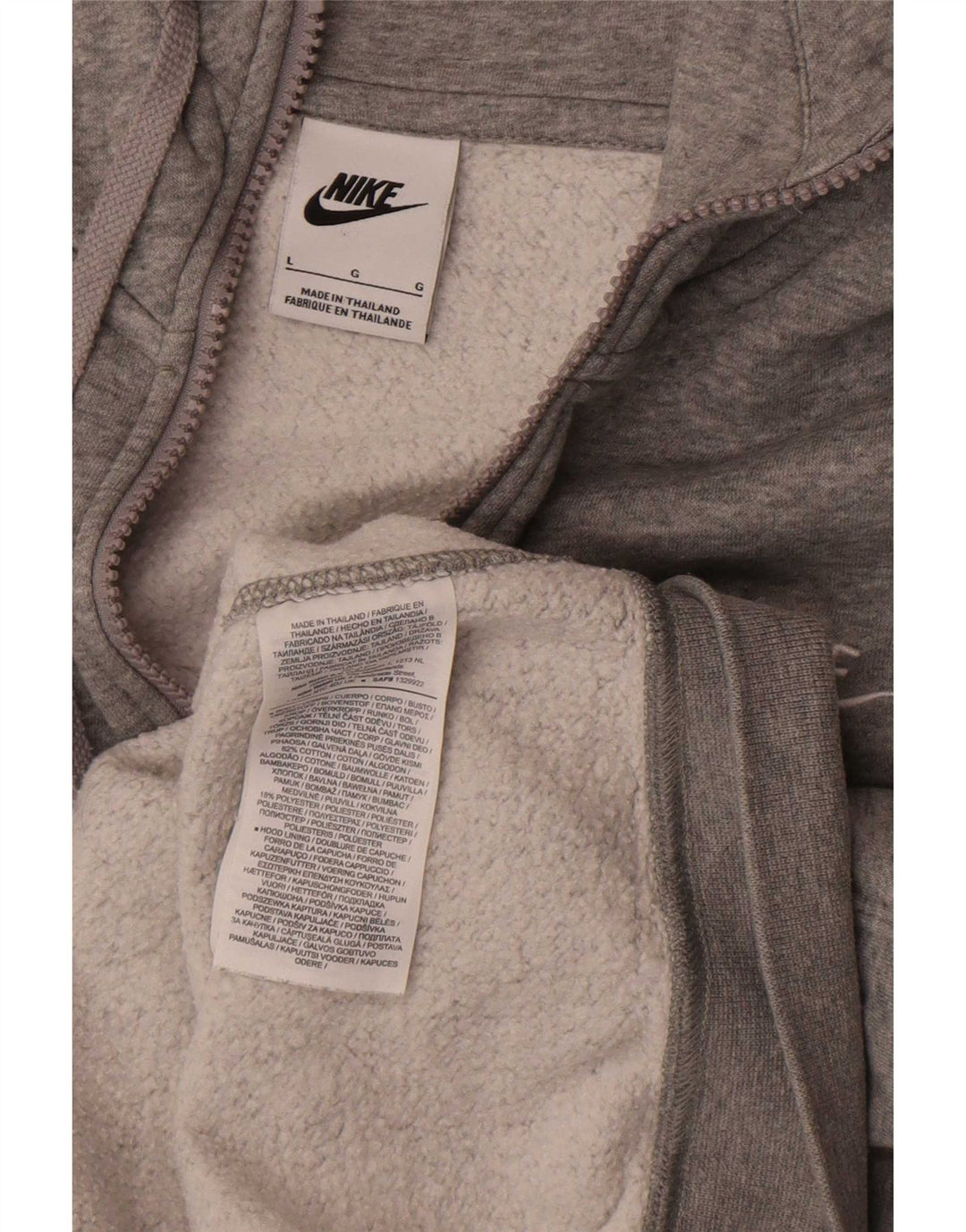 Nike muški pulover s kapuljačom s patentnim zatvaračem Regular Fit, veliki sivi pamuk