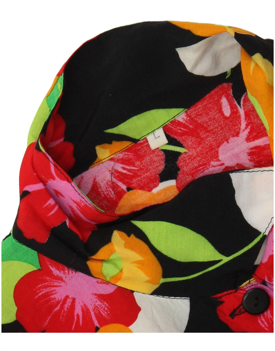 VINTAGE Ženska košulja kratkih rukava UK 16 Velika crna cvjetna