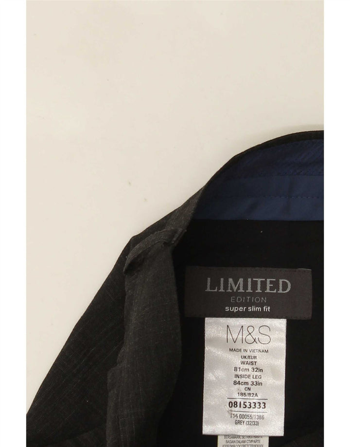 Marks & Spencer muške hlače super uskog kroja W32 L33 sive karirane