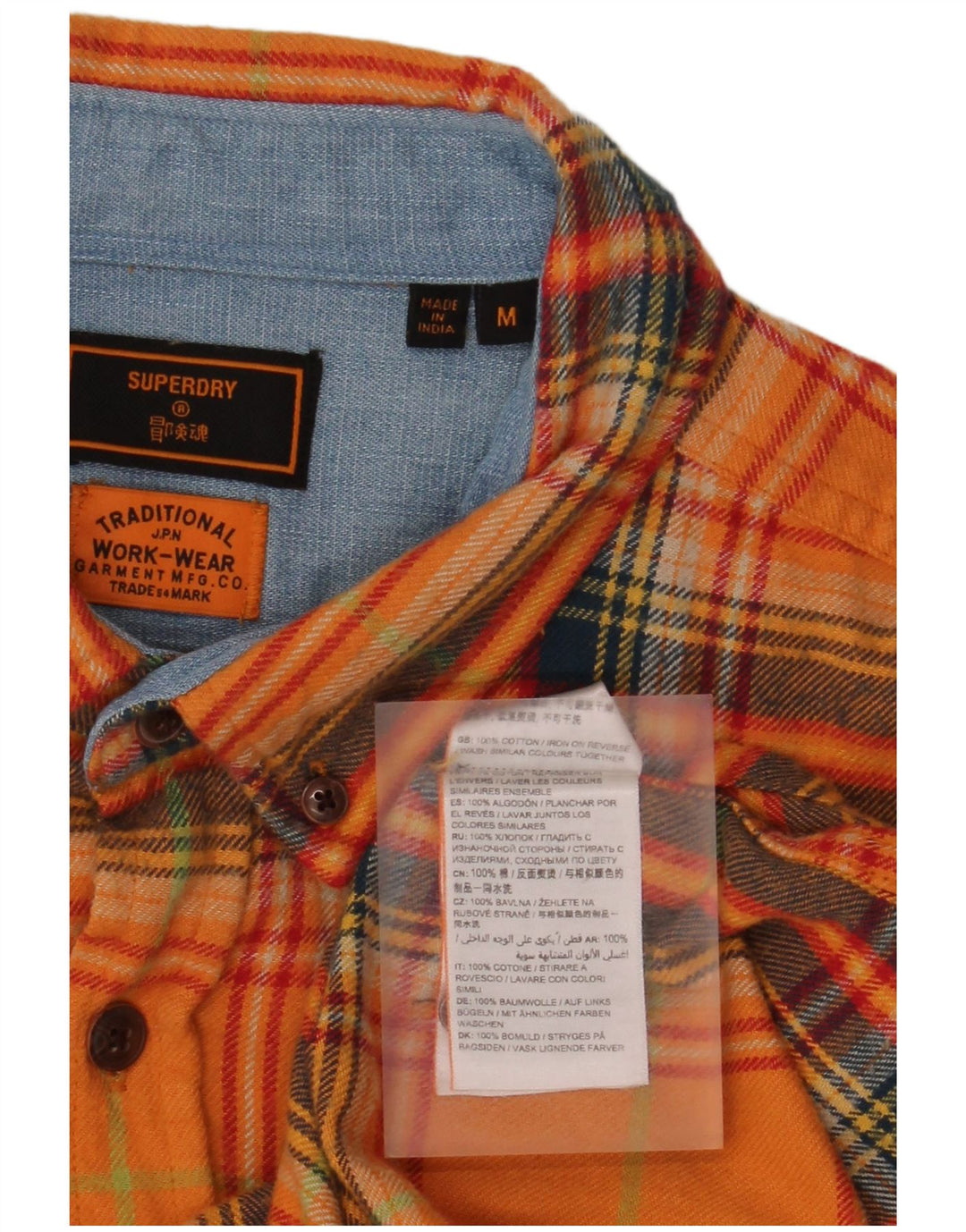 Superdry muška flanelska košulja Srednje narančasto karirani pamuk