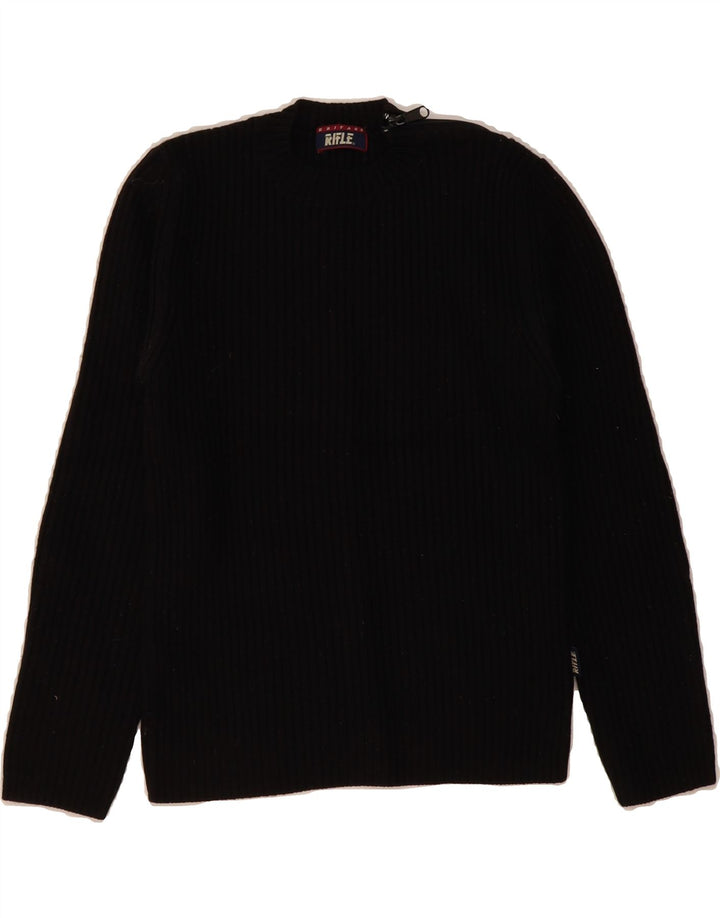 RIFLE Womens Crew Neck Jumper Sweater UK 10 Small Black Vintage Rifle and Second-Hand Rifle from Messina Hembry 