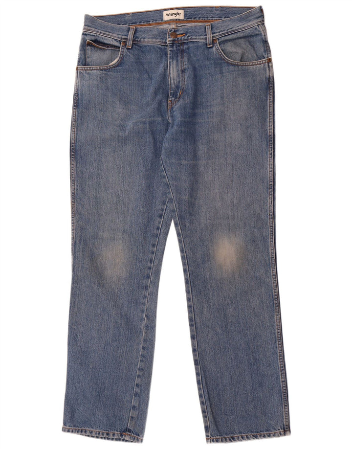 Wrangler Muške Texas Straight Jeans W36 L32 Plavi pamuk