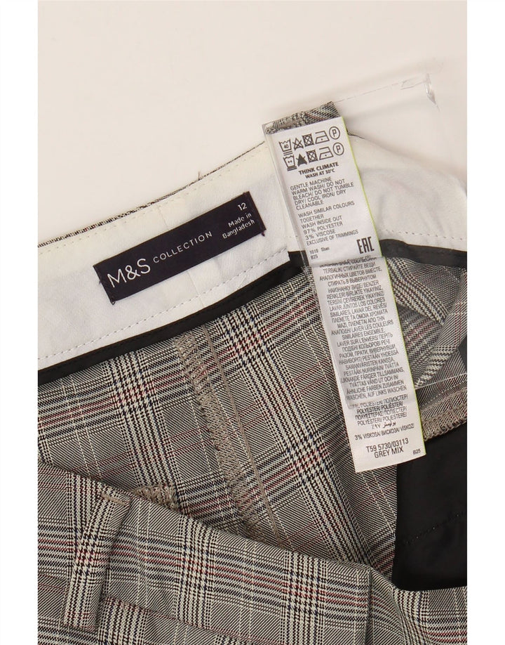 Marks & Spencer ženske chino hlače UK 12 Srednje W32 L33 Sivi Houndstooth