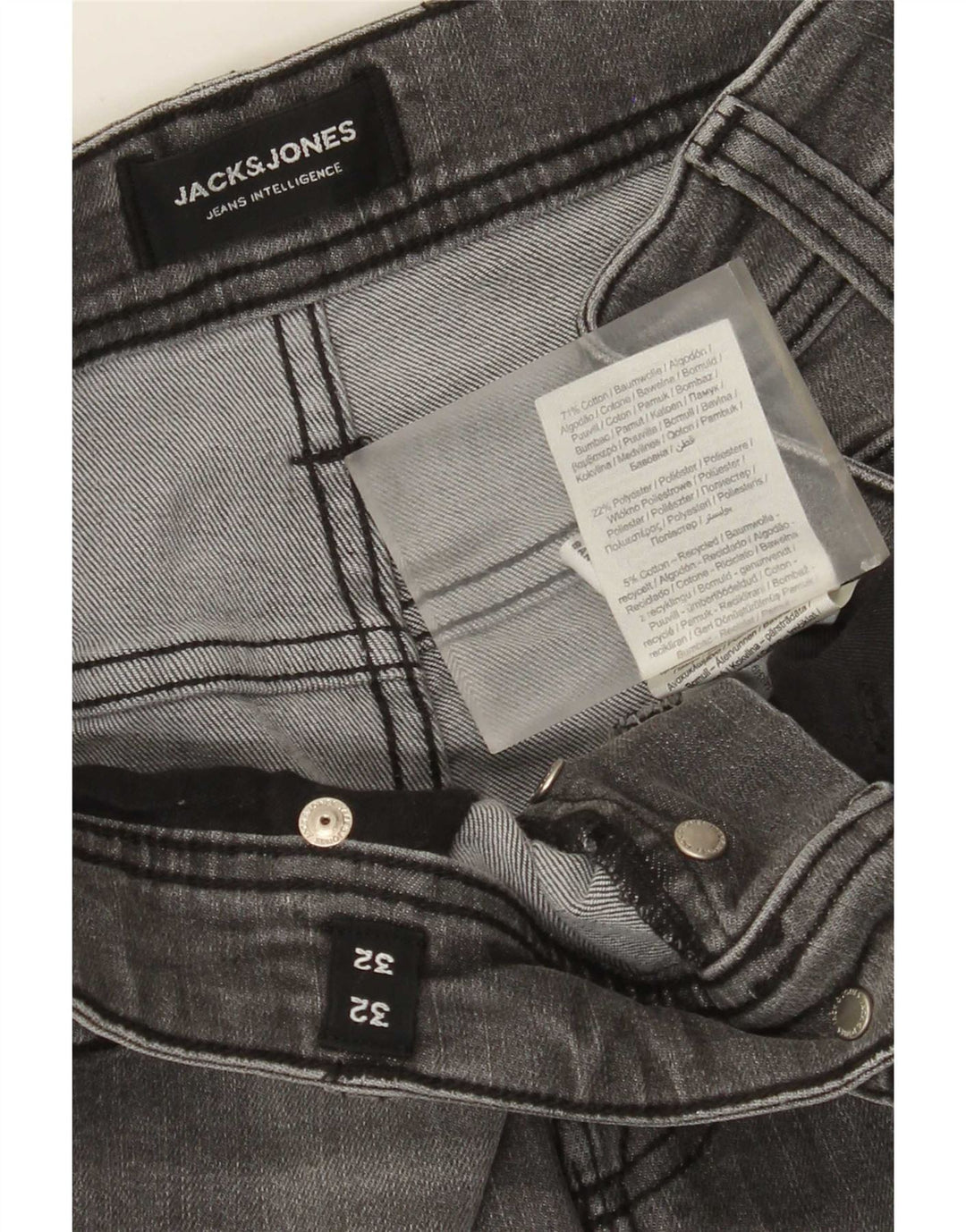 Jack & Jones Muške uske traperice W32 L32 Sivi pamuk