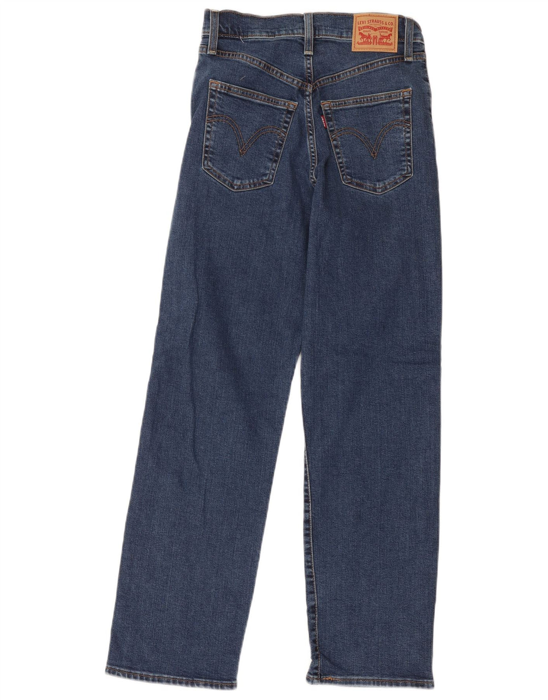 Levi's ženske ravne traperice s prsnim košem W27 L29 plavi pamuk