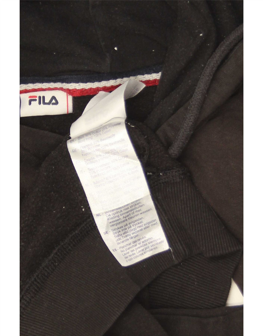 Fila muška majica s kapuljačom srednje veličine, crni pamuk