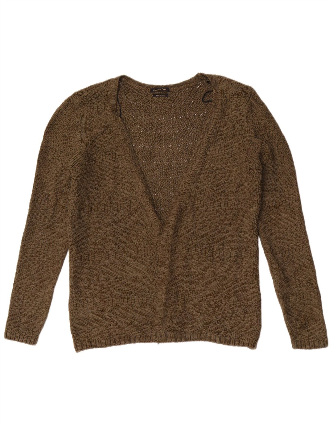 Massimo Dutti ženski otvoreni kardigan pulover UK 12 srednje boje kaki