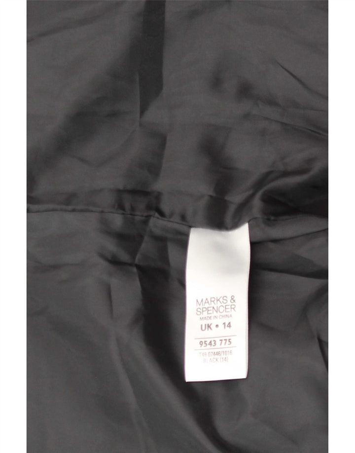 Marks & Spencer Ženska jakna sa 4 gumba UK 14 Srednji crni poliester