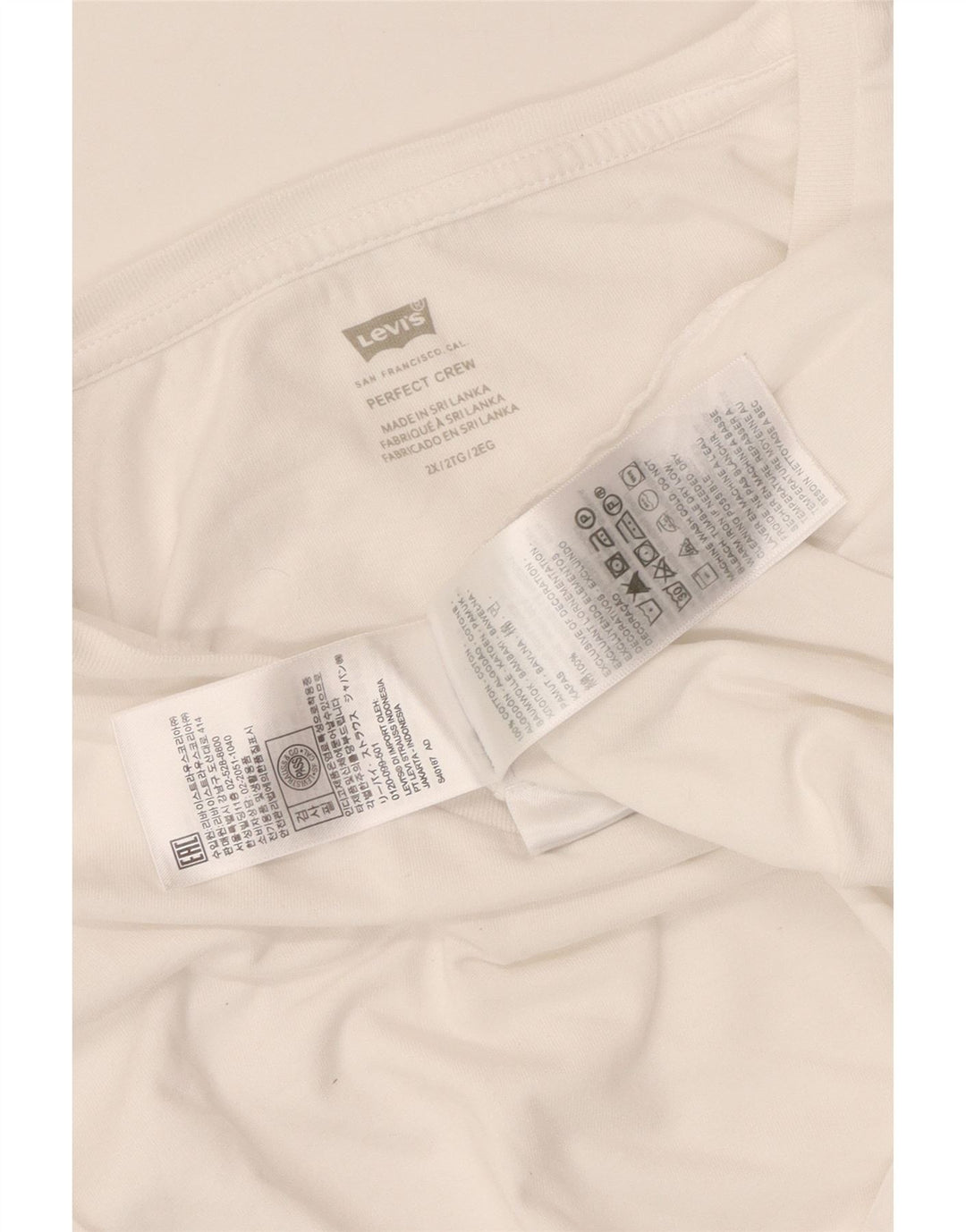 LEVI'S ženska majica kratkih rukava Perfect Crew UK 20 2XL bijeli pamuk