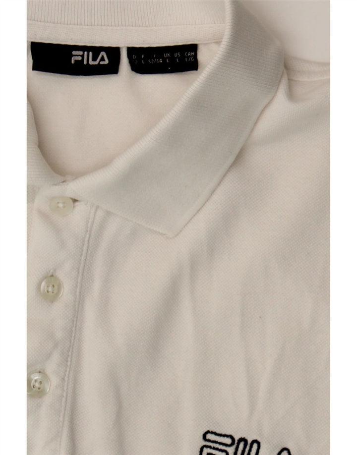FILA Mens Polo Shirt Large White Cotton Vintage Fila and Second-Hand Fila from Messina Hembry 
