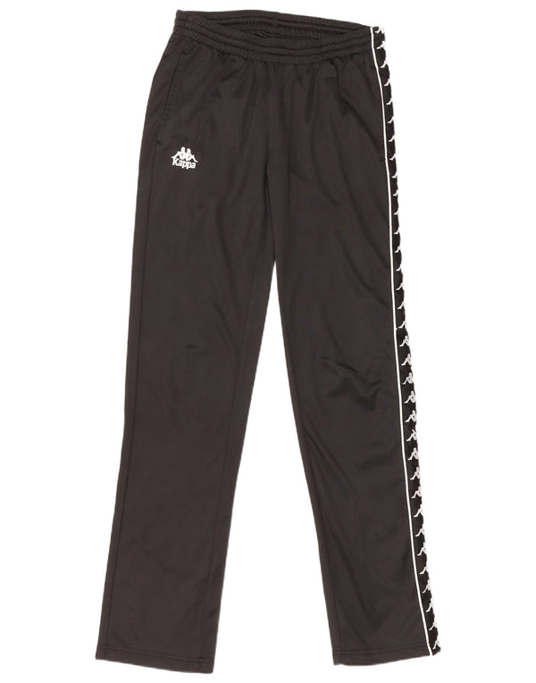 KAPPA Womens Graphic Tracksuit Trousers UK 12 Medium Black Polyester