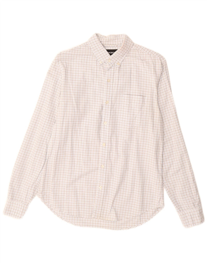 BONOBOS muška krojena košulja srednje bijele boje gingham