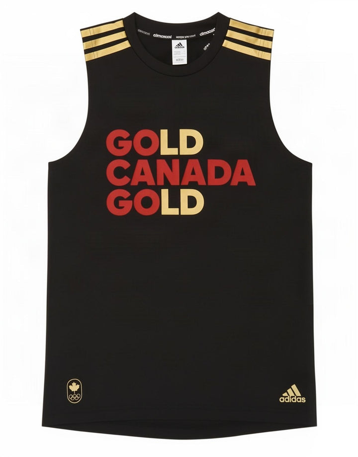 Adidas Boys Canada Graphic Vest Top 13-14 Years Black Poliester