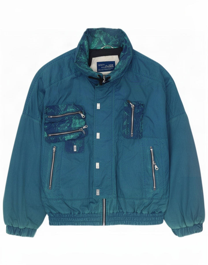 Vintage muška bomber jakna IT 50 veliki plavi poliester