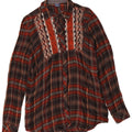 Ženska košulja Trussardi Longline UK 14 Srednje bordo karirano