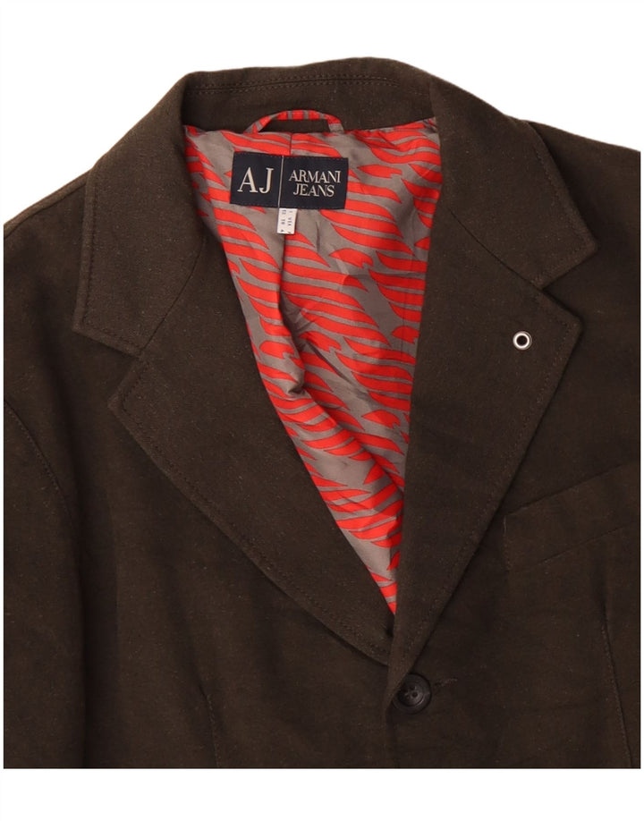 ARMANI JEANS Muška jakna sa 2 gumba IT 52 Veliki kaki pamuk