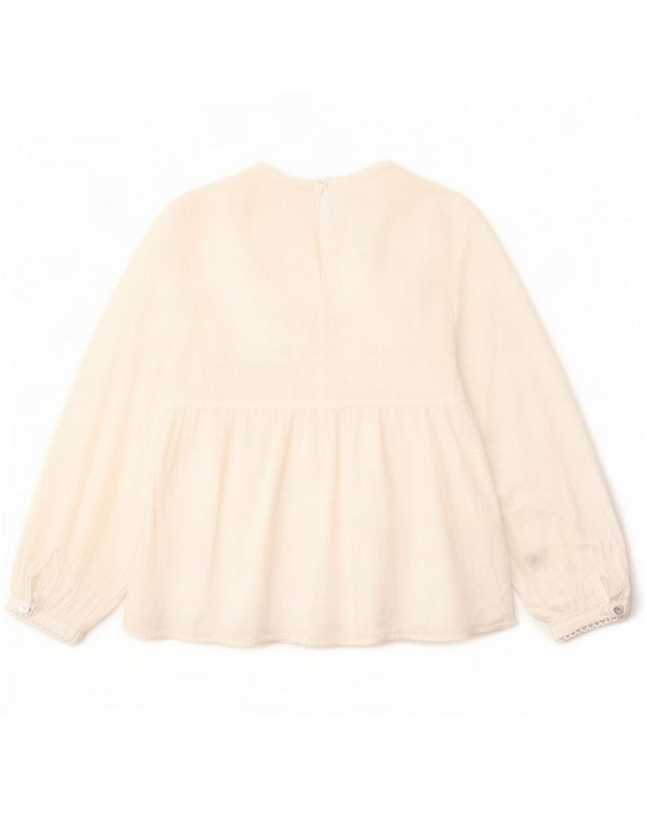 Zara ženski gornji dio bluze 3/4 rukava UK 10 Small White Polyester