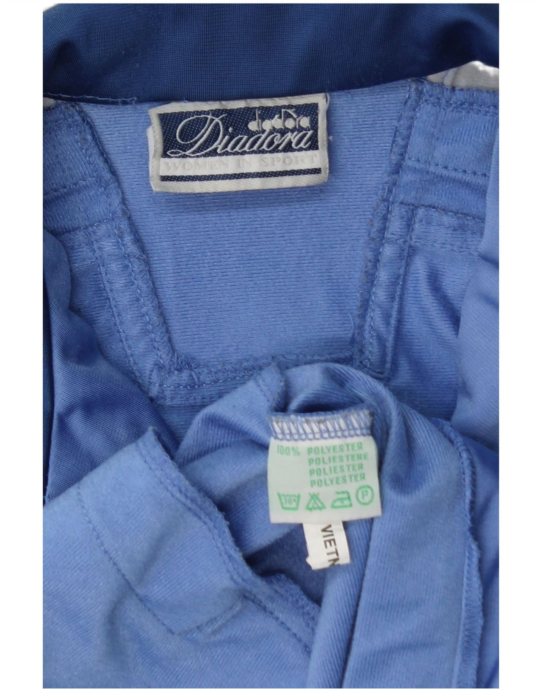 DIADORA Womens Graphic Tracksuit Top Jacket UK 18 XL Blue Polyester