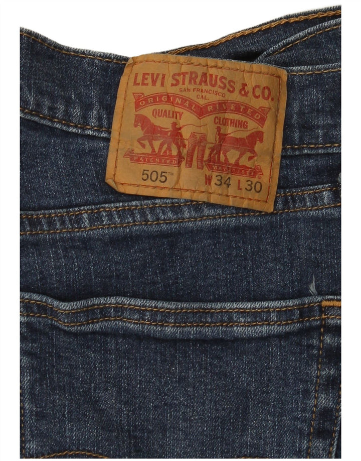 LEVI'S muške 505 ravne traperice W34 L30 tamnoplavi pamuk