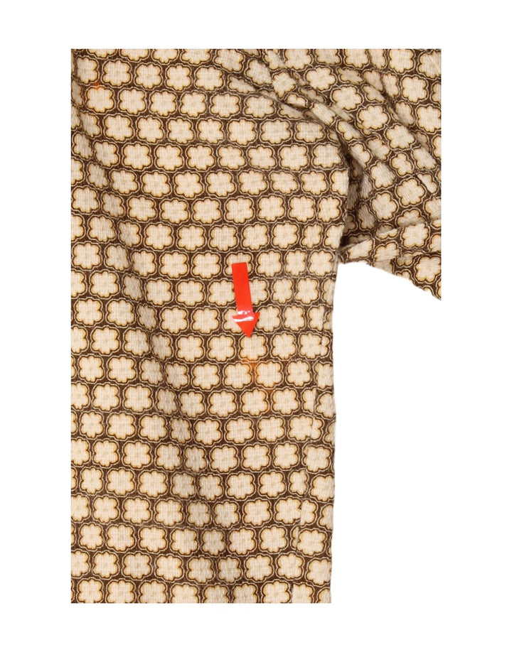BADOO Womens 2 Button Blazer Jacket UK 10 Small Beige Floral Vintage Badoo and Second-Hand Badoo from Messina Hembry 