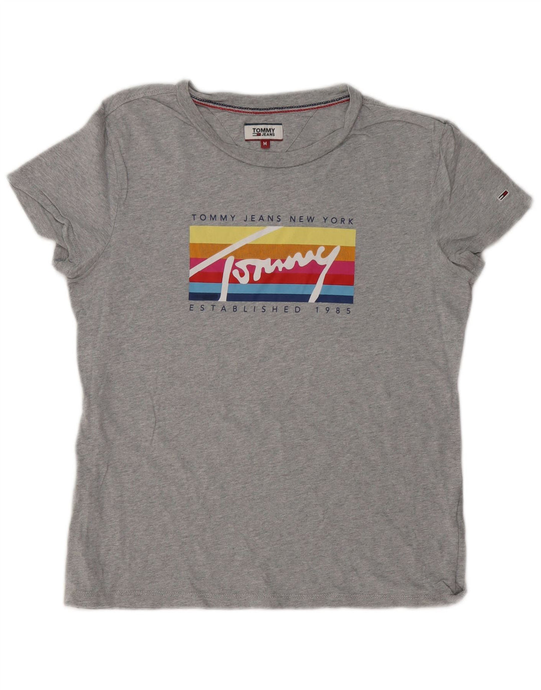 Tommy Hilfiger Ženska majica kratkih rukava s grafičkim motivima UK 14 srednje siva