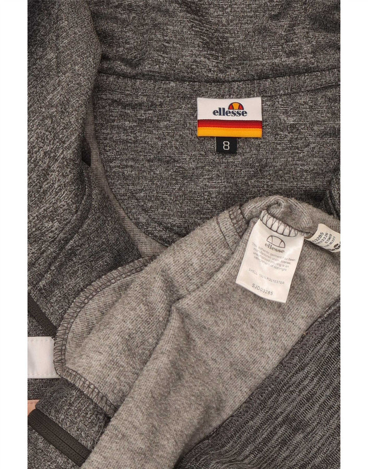 Ellesse ženski pulover s kapuljačom s patentnim zatvaračem UK 8 mali sivi poliester u blokovima boja