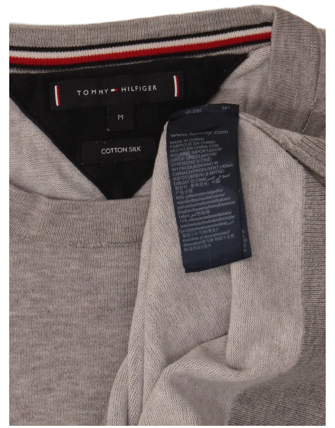 Tommy Hilfiger muški džemper s okruglim izrezom, srednje sivi pamuk