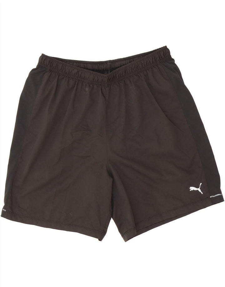 PUMA Mens Sport Shorts Large  Black Colourblock Polyester Vintage Puma and Second-Hand Puma from Messina Hembry 