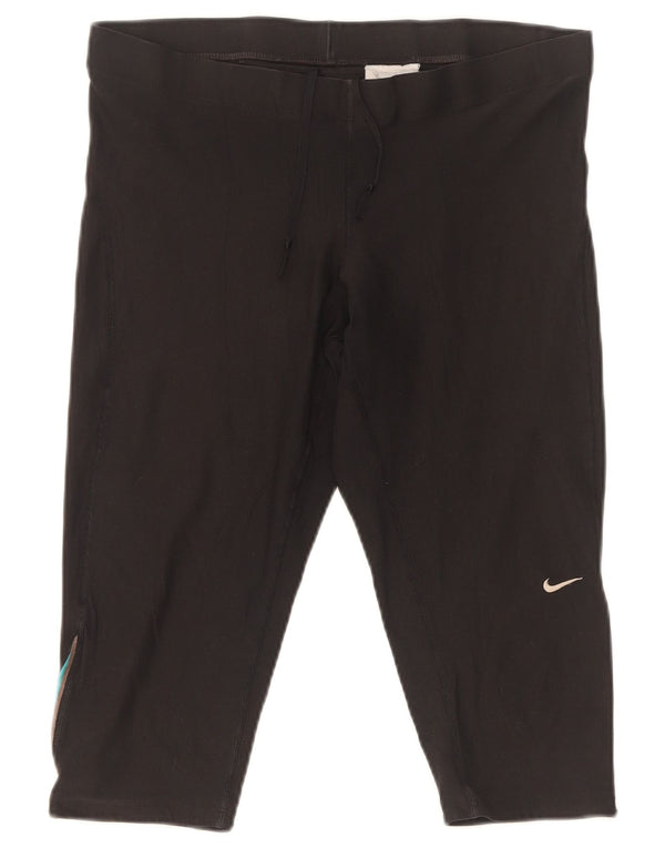 Nike ženske Dri Fit Capri tajice UK 16/18 veliki crni poliester