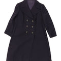 VINTAGE Womens Double Breasted Coat UK 14 Medium Navy Blue Vintage Vintage and Second-Hand Vintage from Messina Hembry 