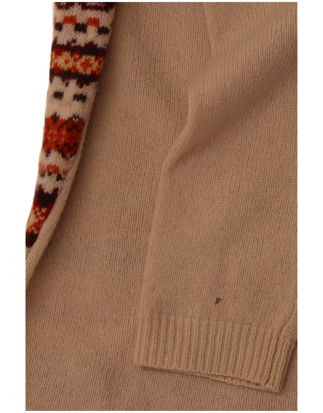 TOMMY HILFIGER Ženski džemper s morskim izrezom UK 10 Small Beige Fair Isle