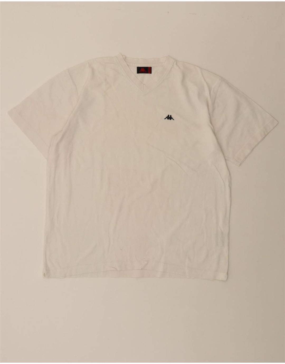 KAPPA Mens T-Shirt Top XL Off White Cotton Vintage Kappa and Second-Hand Kappa from Messina Hembry 