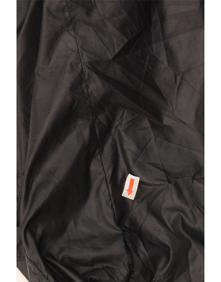 ADIDAS Womens Oversized Graphic Hooded Rain Jacket UK 8/10 Small Black Vintage Adidas and Second-Hand Adidas from Messina Hembry 