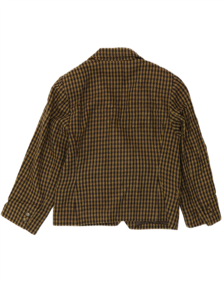 Vintage ženski sako s dvostrukim kopčanjem UK 10 Mala zelena houndstooth
