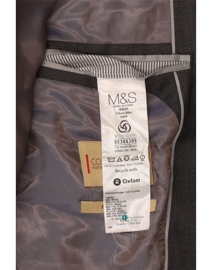 Marks & Spencer muška jakna s 2 gumba UK 46 XL siva vuna